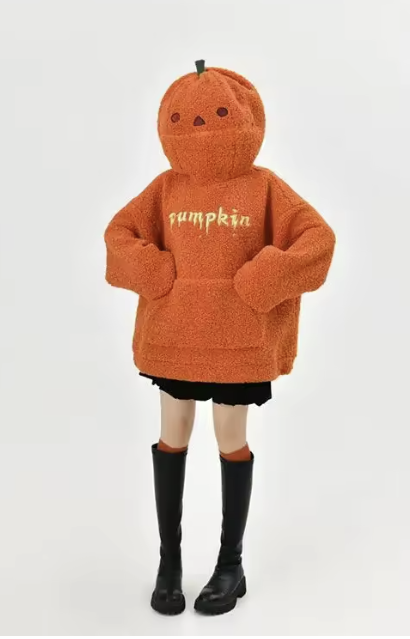 🎃 CozyPumpkin-Sudadera con capucha de calabaza de Halloween