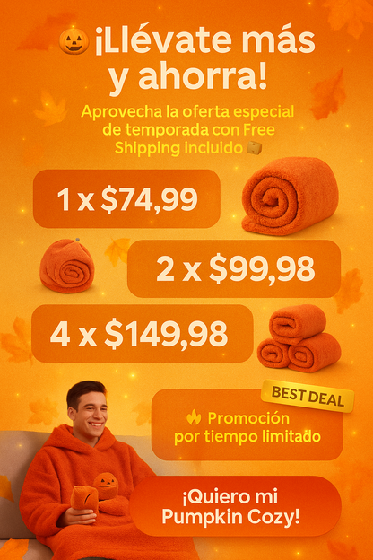 🎃 CozyPumpkin-Sudadera con capucha de calabaza de Halloween